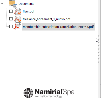 Tree of the documents